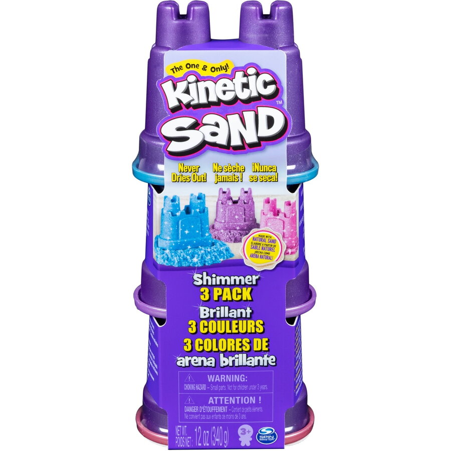 Jucarie Kinetic Sand - Shimmer Sand Pack of 3 (340 grams)