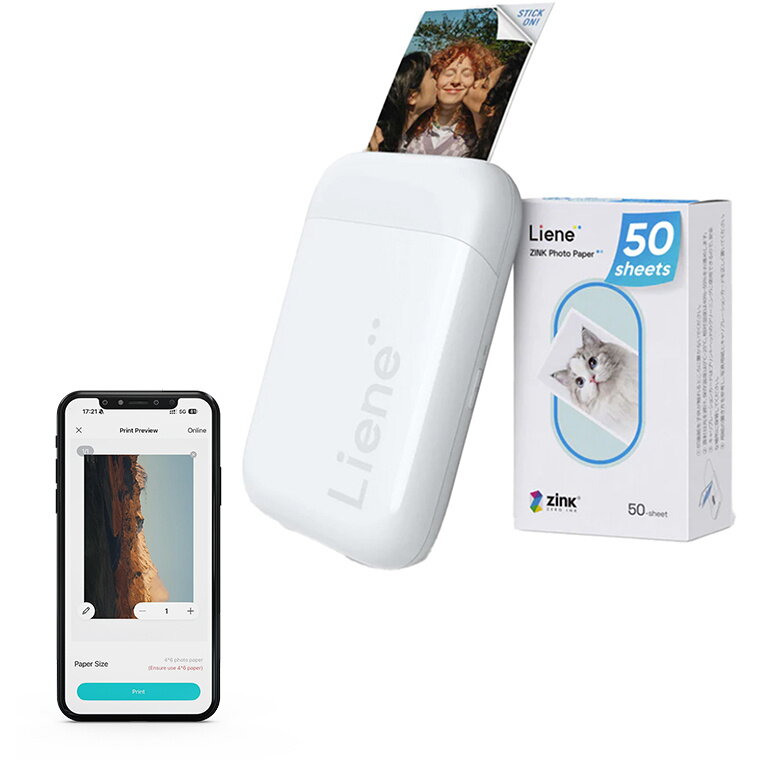 Imprimanta Foto Portabila Pearl 2x3Inch Alb