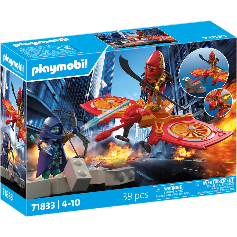 Set de Constructie Eroi Drona contra ninja malefic 39 piese +4 ani
