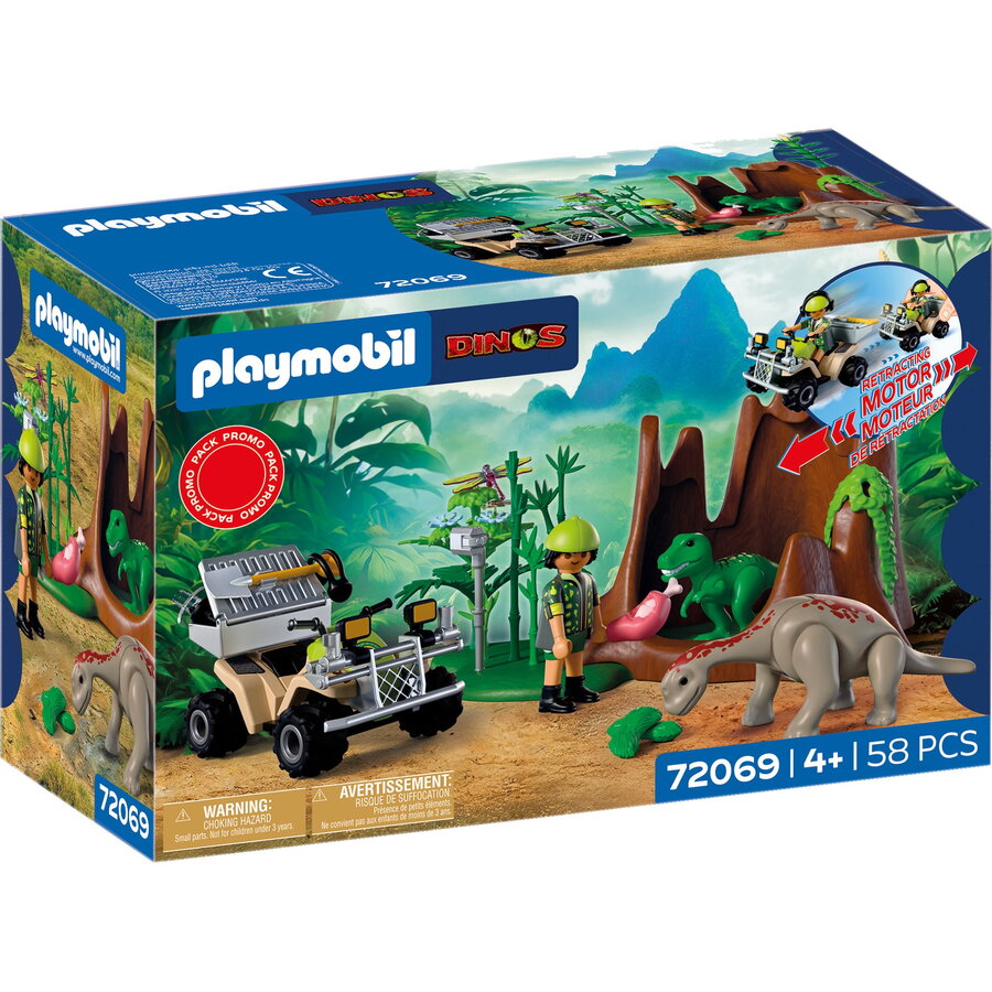 Set de Constructie Dinozauri Ascunzatoare de dinozauri 58 piese +4 ani