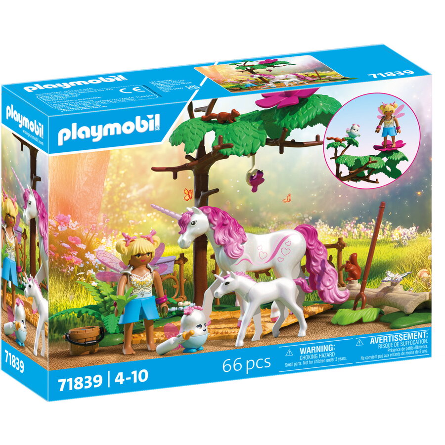 Set de Constructie Unicorni magici Grajd unicorn mama si pui 66 piese +4 ani