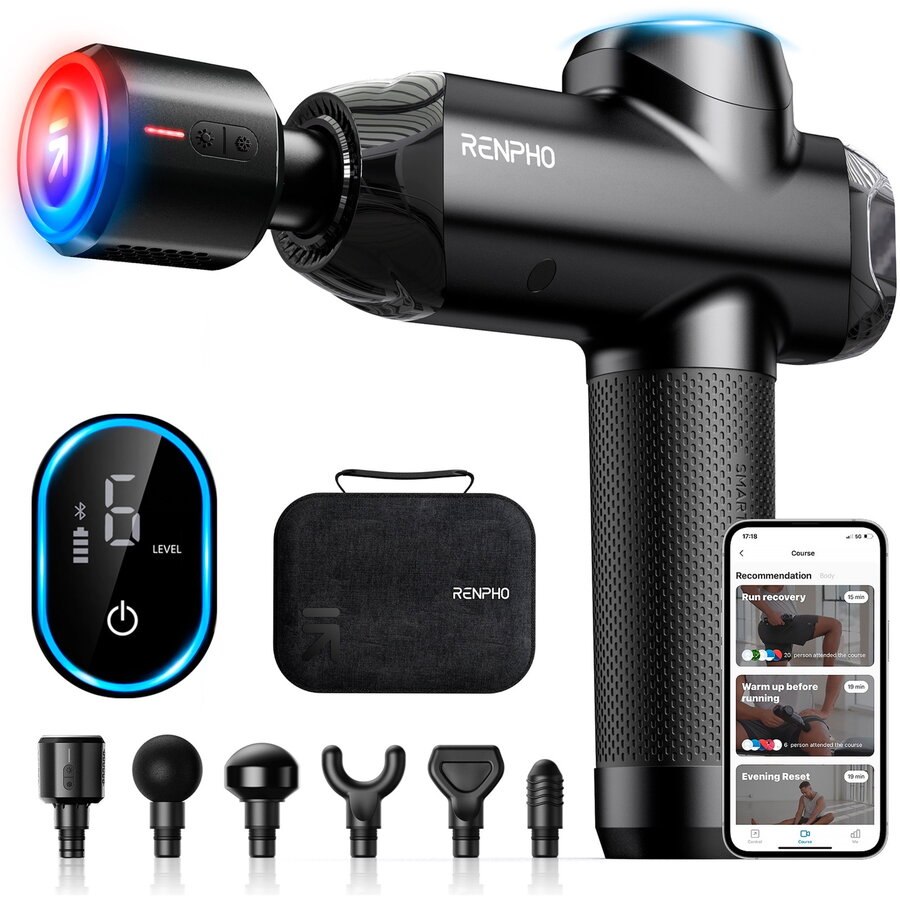 Aparat Masaj Power+ Thermacool Massage Gun (black)