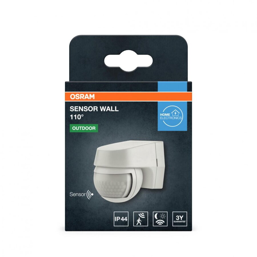 Senzor de Lumina 000004099854454134 Aplicabil pe Perete 110° 230V IP44 60x72x77mm Reglabil 2s 15min Alb