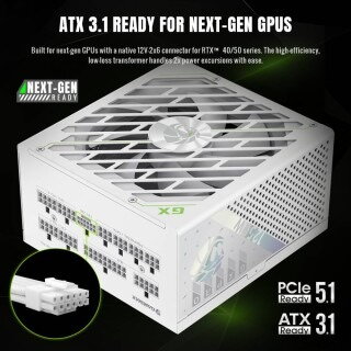 Sursa Gamemax GX PRO 1250G WH 1250W Gold Full Modular White — imaginea 6