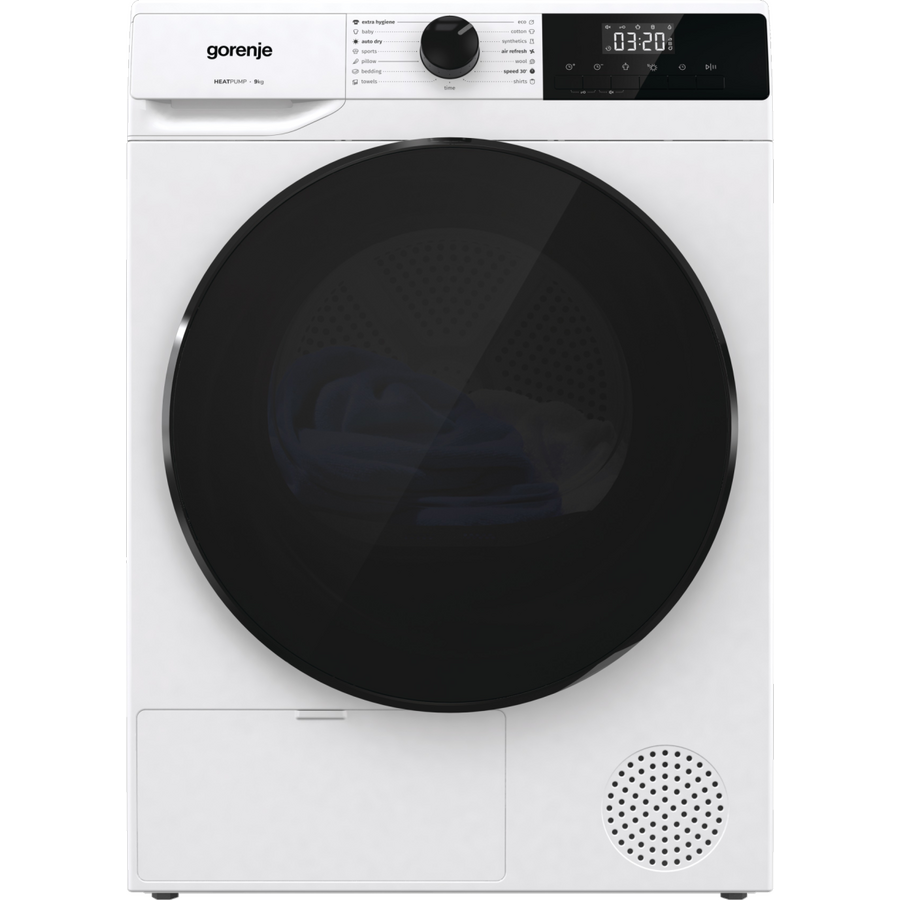 Uscator de Rufe cu Pompa de Caldura DHNA92 Capacitate 9KG 15 Programe Clasa D Alb