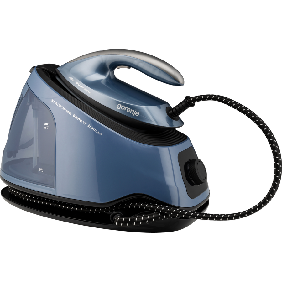 Statie de Calcat cu Generator de Abur SGD3000BBK Debit Jet Abur 480G/Min Rezervor Apa 1.5L Talpa Ceramica Putere 3000W Albastru/Negru