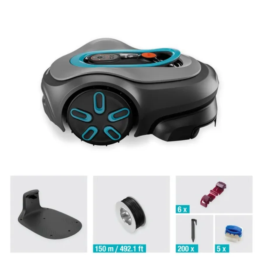 Robot de Tuns Gazonul / Iarba Gardena SILENO Pro Smart (19802-20) 600mÂ² Control Aplicație Gri/Albastru — imaginea 3