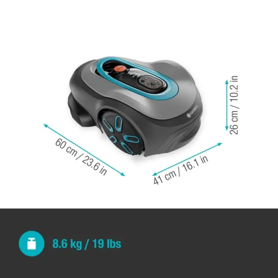 Robot de Tuns Gazonul / Iarba Gardena SILENO Pro Smart (19802-20) 600mÂ² Control Aplicație Gri/Albastru — imaginea 4