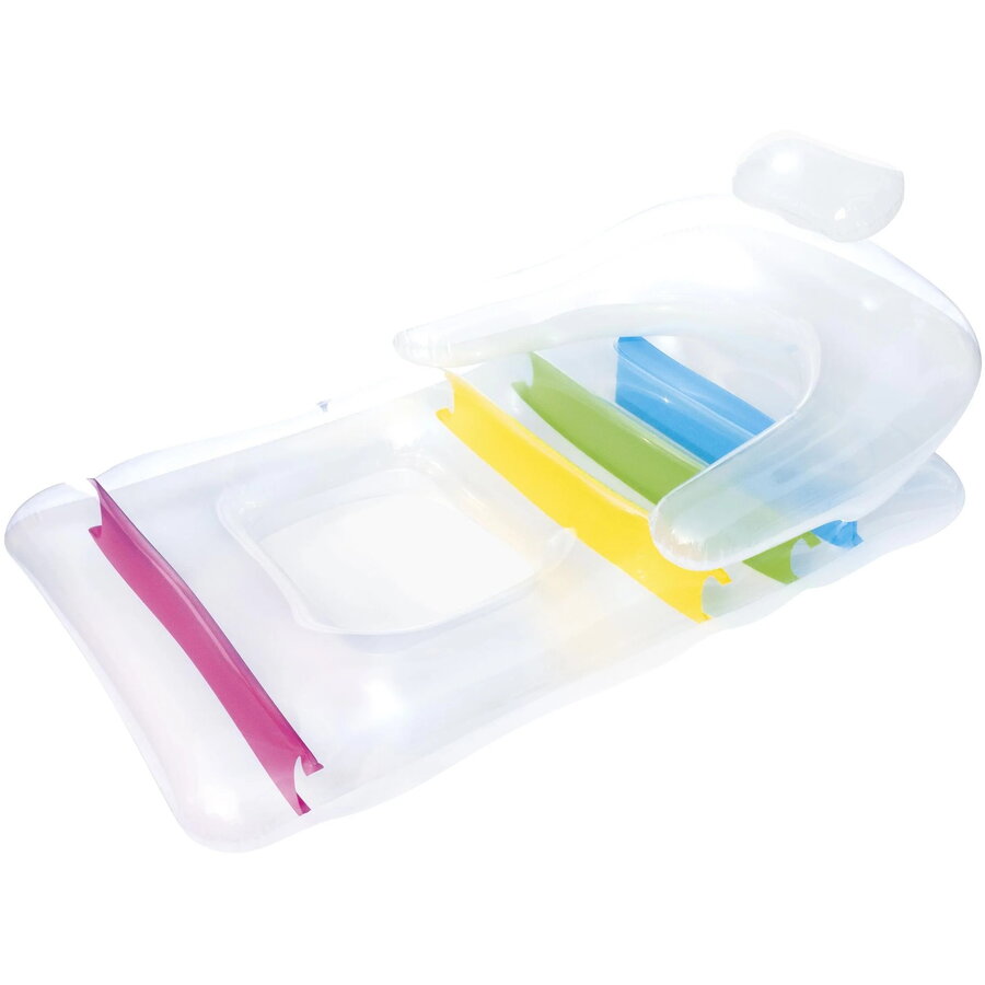 Saltea de Apa Bestway Gonflabilă pentru Plajă sau Piscină 147x84cm cu Spătar și Cotiere Transparentă