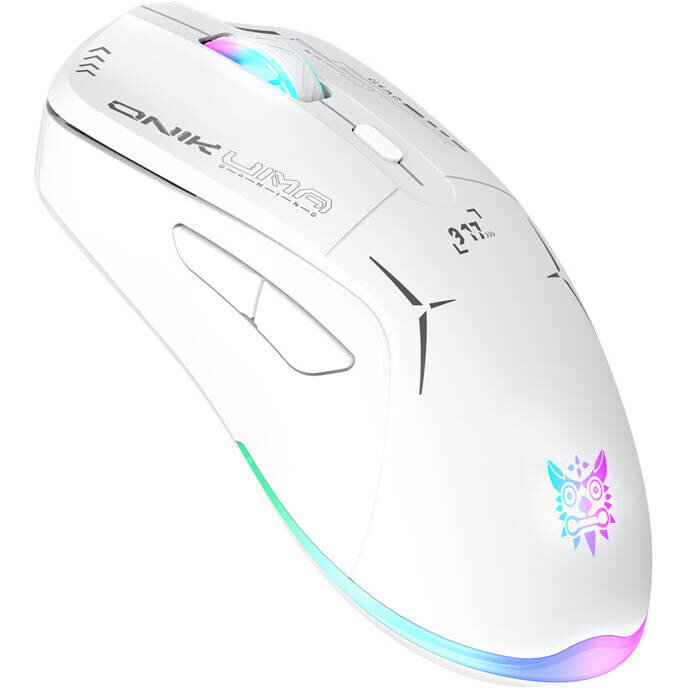 Mouse Gaming Onikuma CW917 Wireless 2.4GHz / USB Iluminare RGB Maxim 4800DPI Alb — imaginea 2