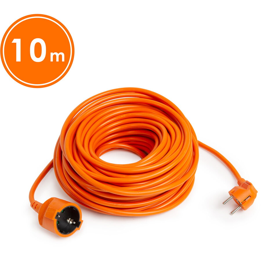 Prelungitor Electric 10m 16A 250V Cablu 3x1.5mm Stecher 90 Grade Uz Interior/Exterior Portocaliu