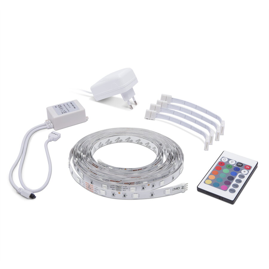 Set Banda LED 5m Telecomanda Iluminare Ambientala Interior IP20  RGB