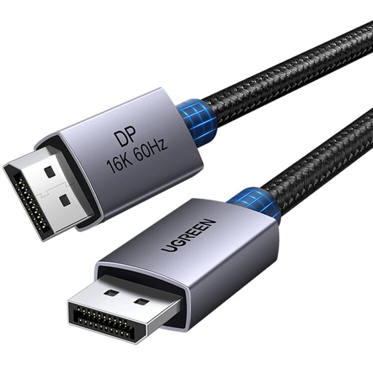 Cablu de date DP131, DisplayPort tata la DisplayPort tata, 16K, 60Hz, 80Gbps, 2m, Negru