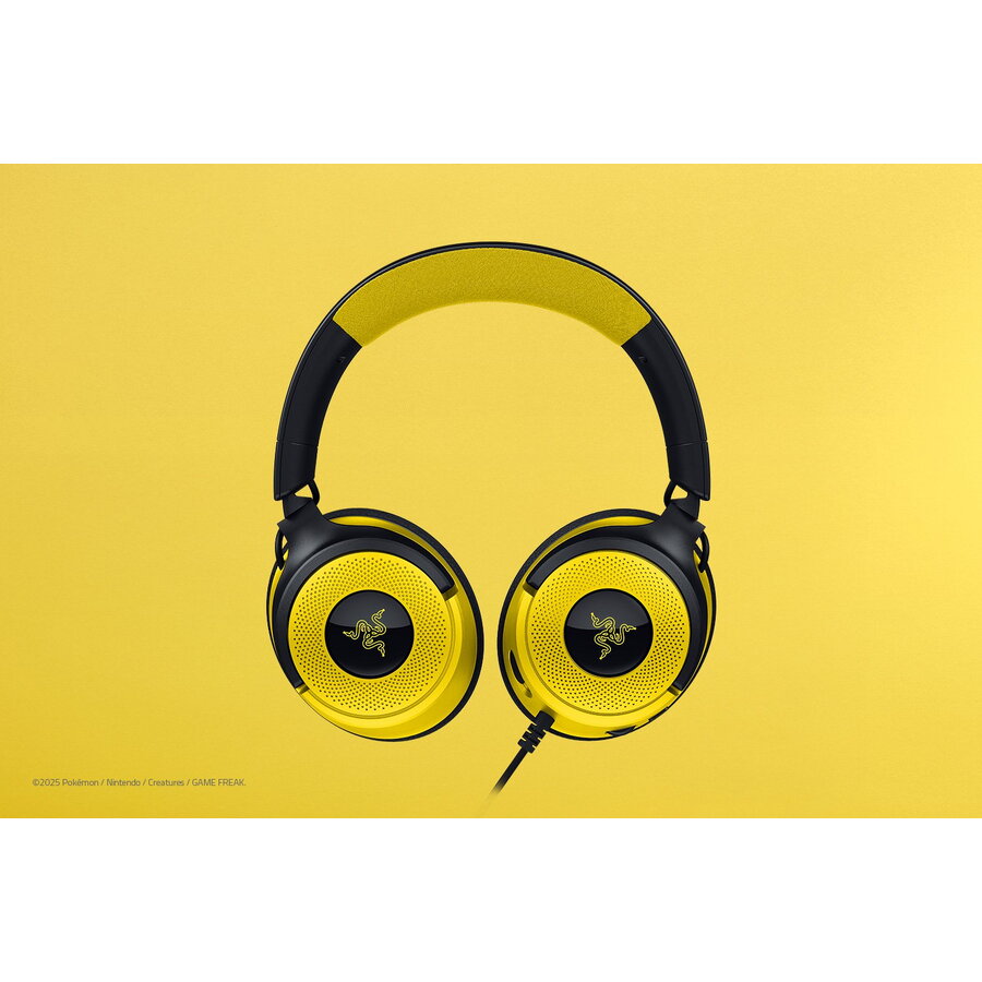 Căști Gaming cu Fir Razer Kraken V4 X - Pokémon Edition Negru/Galben — imaginea 6
