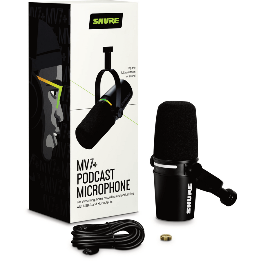 Microfon Podcast Shure MV7+ Negru — imaginea 5