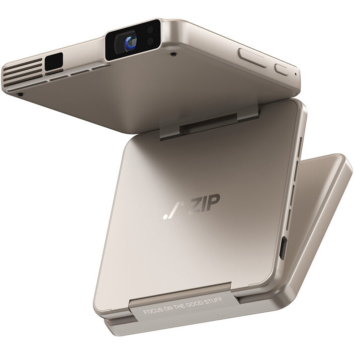 Mini Proiector Zip Tri-Fold Portabil Bluetooth Titanium Gold