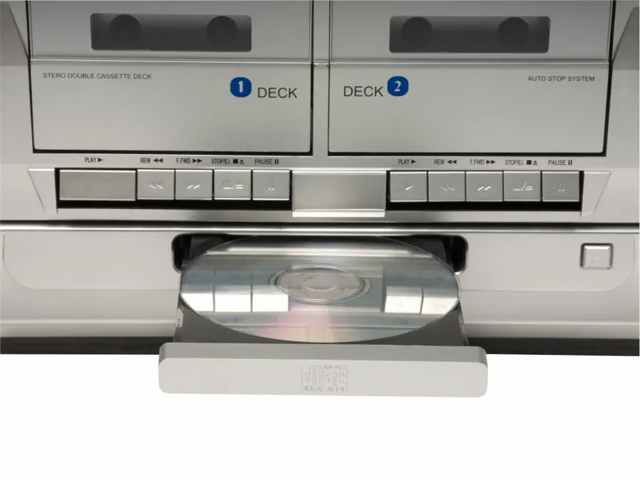 Sistem Audio Denver MRD-166 cu 2 Difuzoare Pick-Up CD Player Casetofon Dublu Radio FM/DAB+ Putere Maximă 2 x 20W Negru — imaginea 6