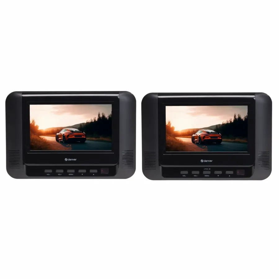 DVD Player Portabil Denver MTW-793 cu 2 Ecrane 7Inch CD / DVD / USB Flash Negru — imaginea 3
