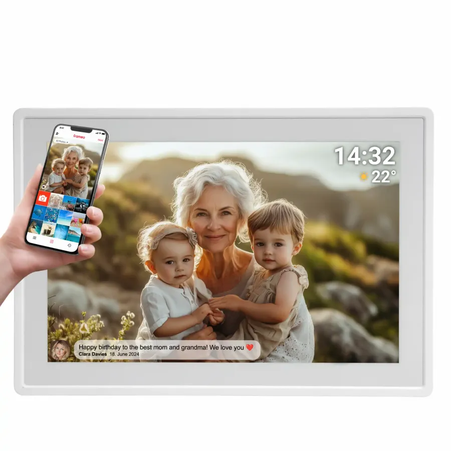 Ramă Foto Digitala Denver PFF-1021W FRAMEO Ecran IPS Tactil 10.1Inch 16GB Wi-Fi Alb