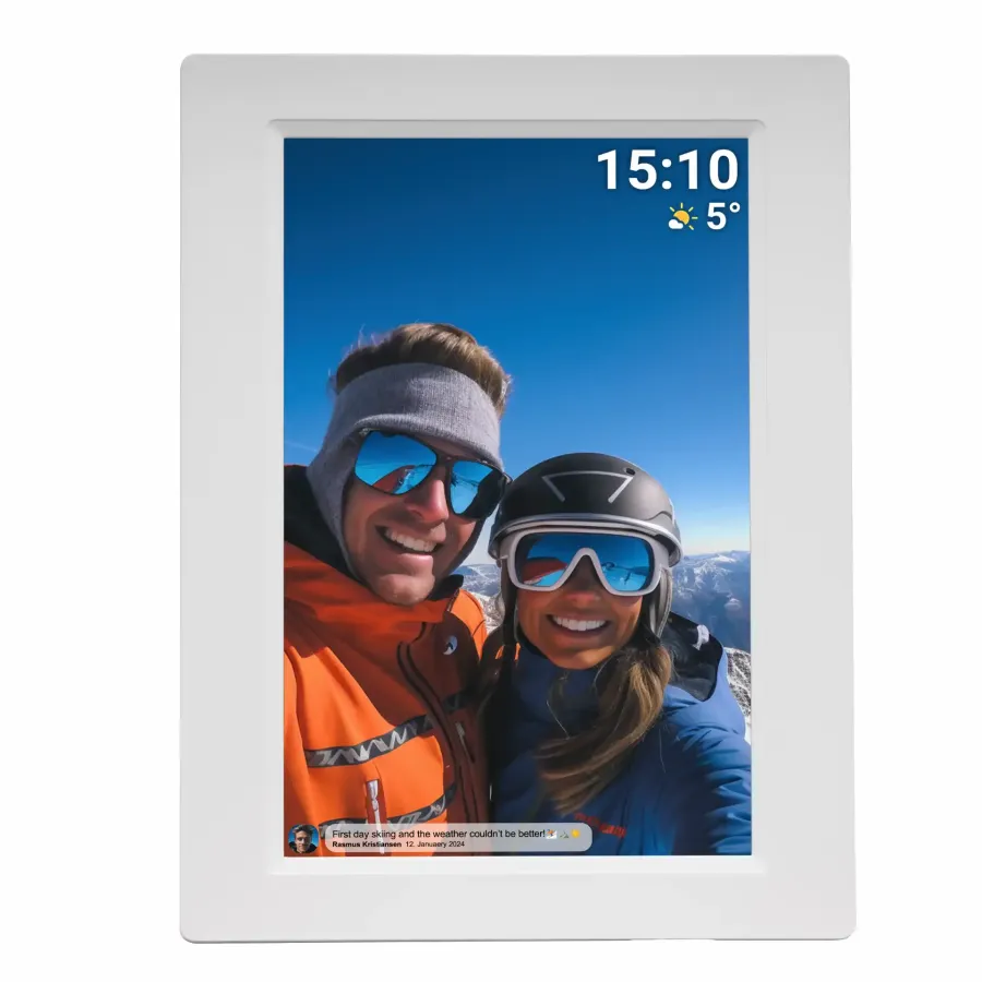 Ramă Foto Digitala Denver PFF-1015W FRAMEO Ecran IPS Tactil 10.1Inch Stocare 16GB Wi-Fi Alb