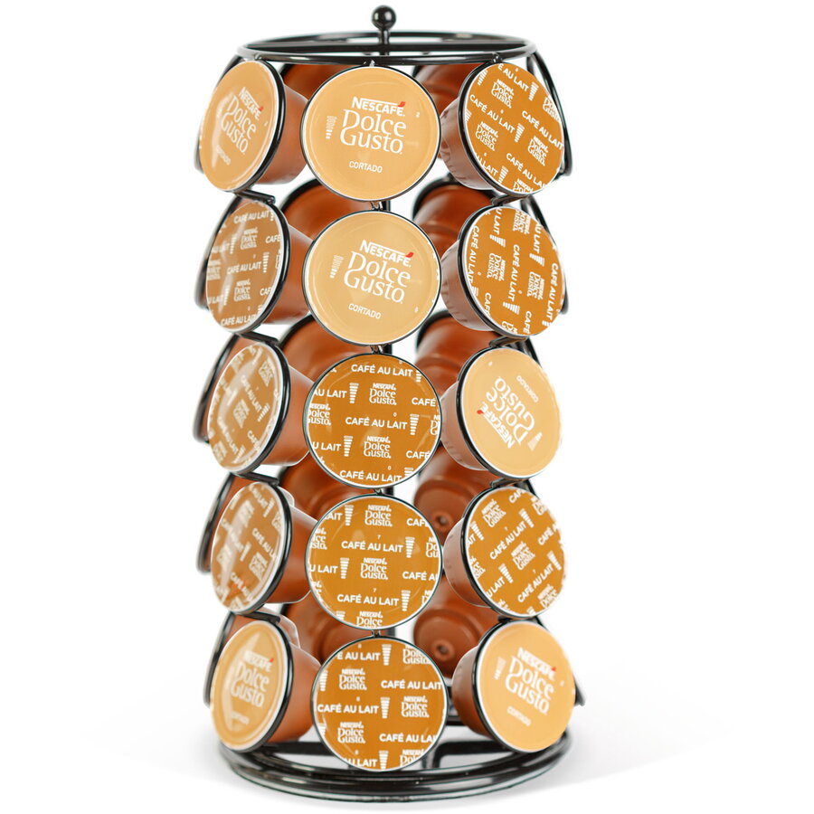 Suport Capsule Cafea Dolce Gusto 35 Capsule Metal Rotativ Negru