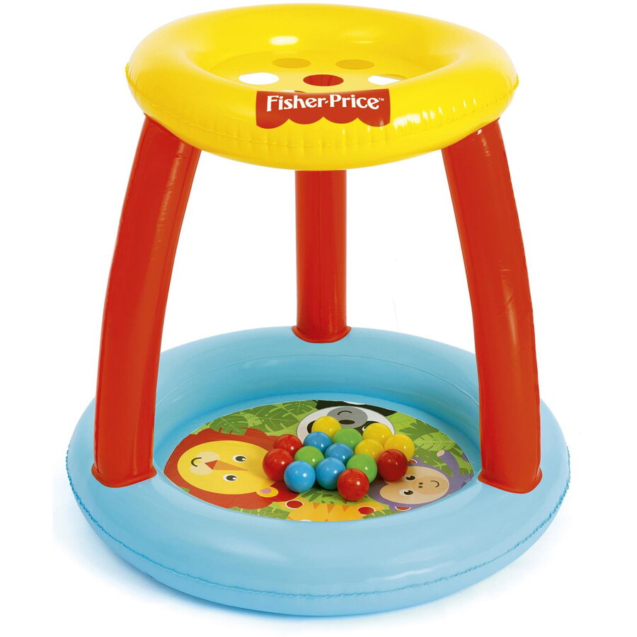 Centru de Joaca Gonflabil Fisher Price Piscina cu 15 Bile Varsta 2 Ani+ Multicolor