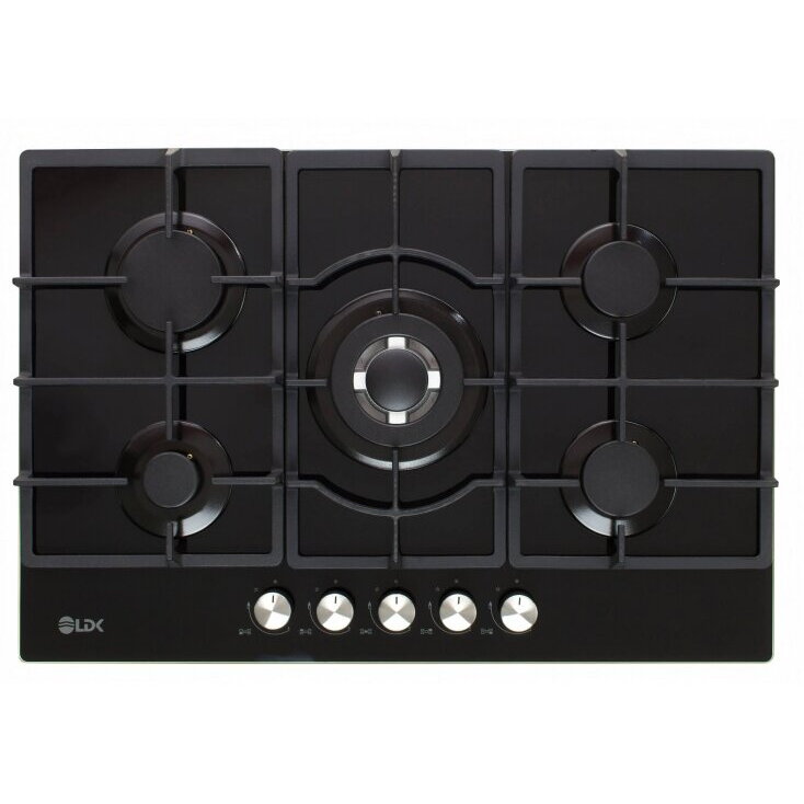 Plita Incorporabila Marbella Wok Jz5bk75 Gaz 5 Arzatoare Wok Aprindere Electrica Gratare Fonta Siguranta 75 Cm Negru