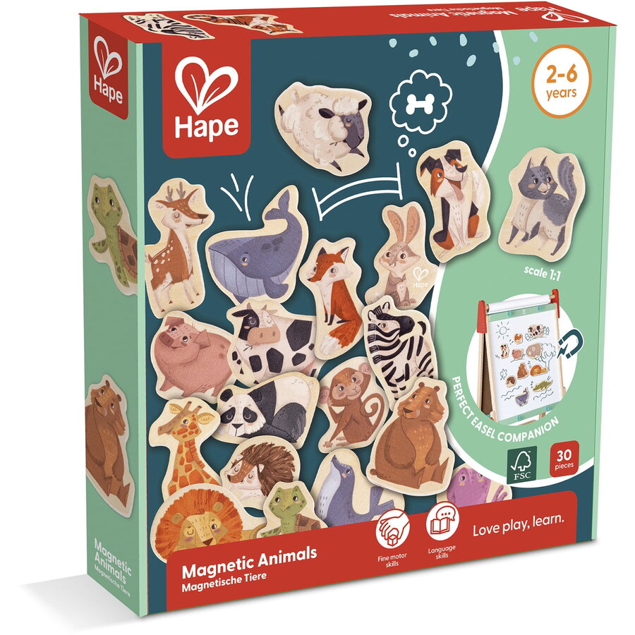 Jucarie din Lemn Magneti cu animale 30 piese