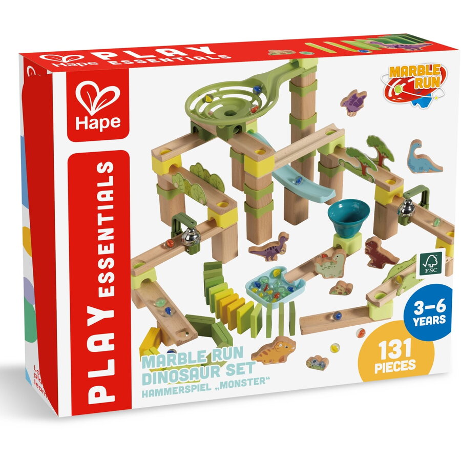 Jucarie din Lemn Marble Run Dino Adventure 131 piese