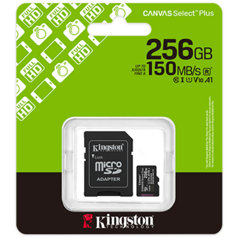 Card Canvas Select Plus Gen3 256GB MicroSDXC Clasa 10 + Adaptor