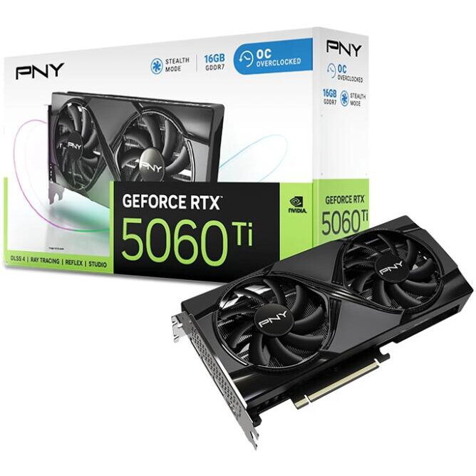 Placa video PNY GeForce RTX 5060 Ti Dual Fan 16GB OC DLSS 4