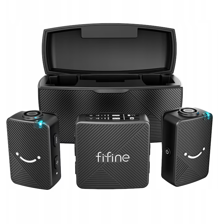 Set 2 Microfoane Wireless M9 Lavaliera Negru