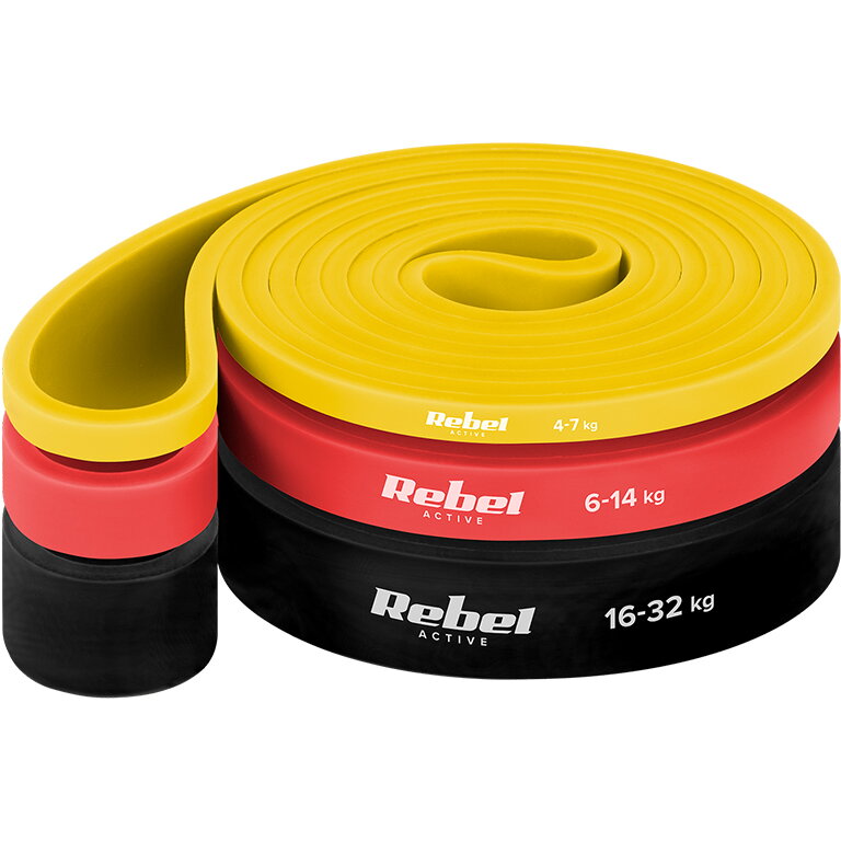 Set 3 Benzi Elastice Rebel 4-32kg Multicolor