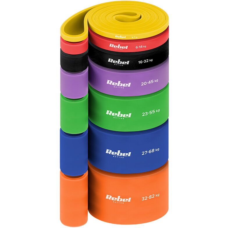 Set 7 Benzi Elastice Rebel 4-82kg Multicolor