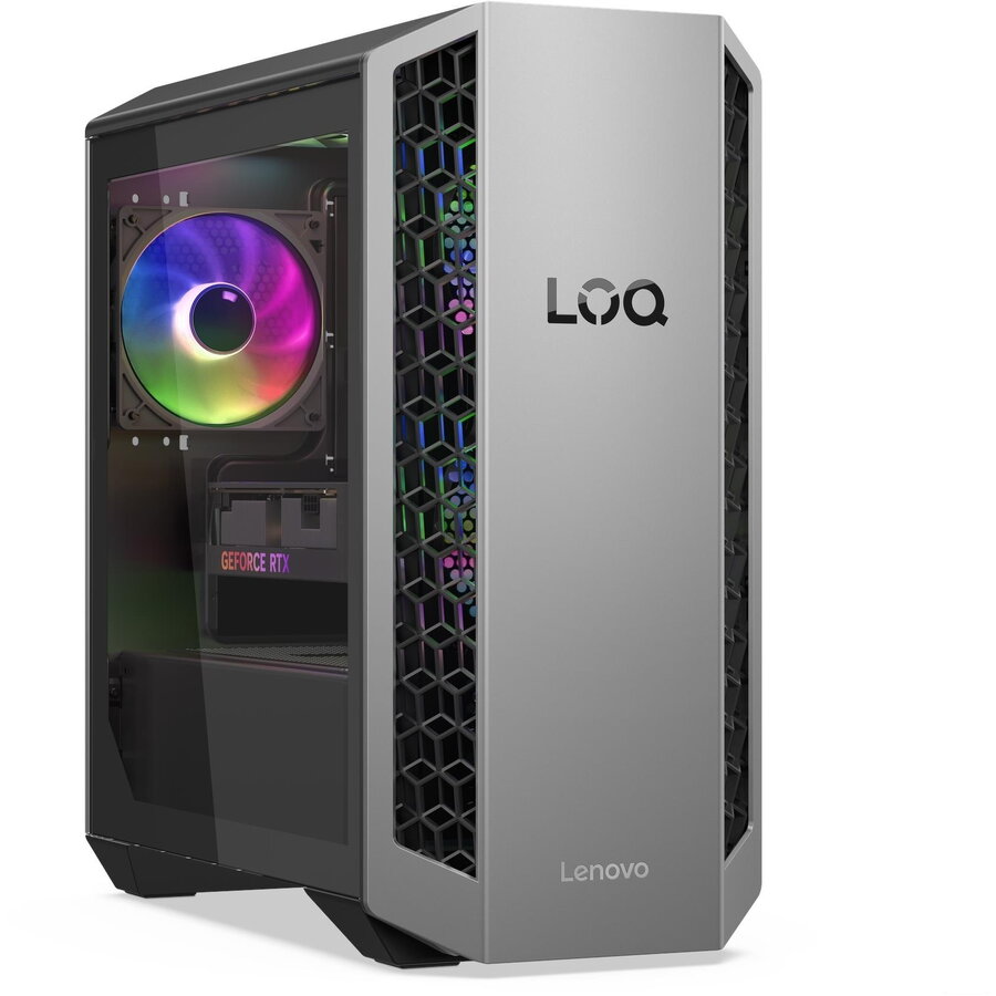 Sistem desktop LOQ Tower 26ADR10 AMD Ryzen 7 8745HX 32GB 1TB SSD RTX 5070 Windows 11 Home Black Grey