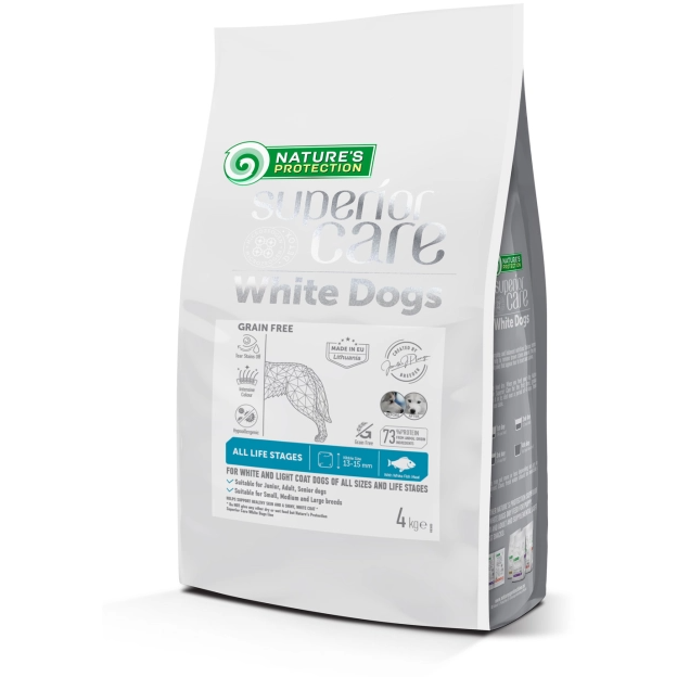Hrana Pentru Câini Nature's Protection Superior Care White Dogs Grain Free All Life Stages cu Peste Alb