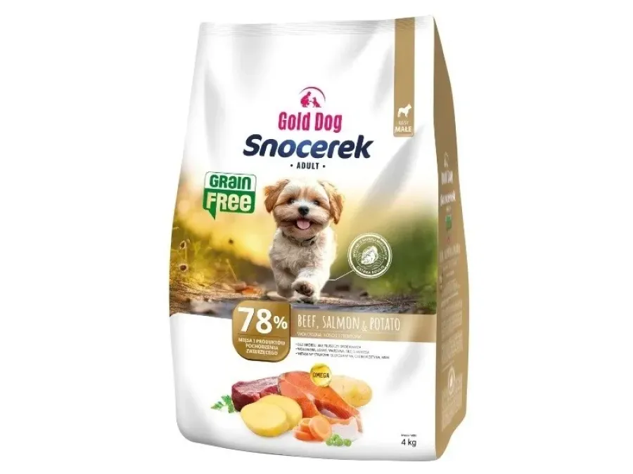 Hrana Uscata pentru Câini GOLD DOG Snocerek Grain Free Small Breeds Vita și Losos Cartofi 4kg