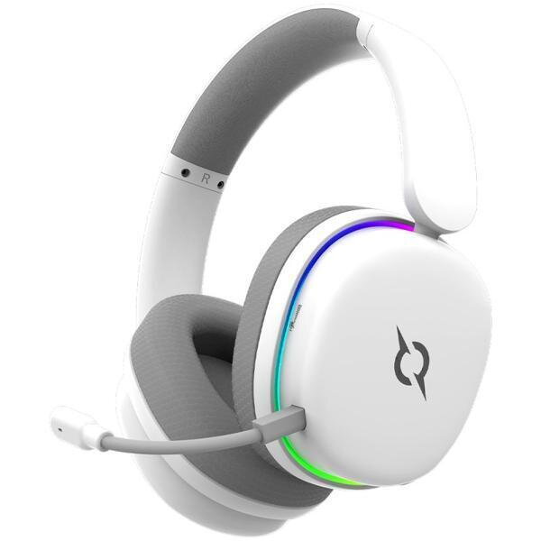 Căști Gaming Aqirys Luna Wireless / cu Fir Bluetooth Iluminare RGB Alb
