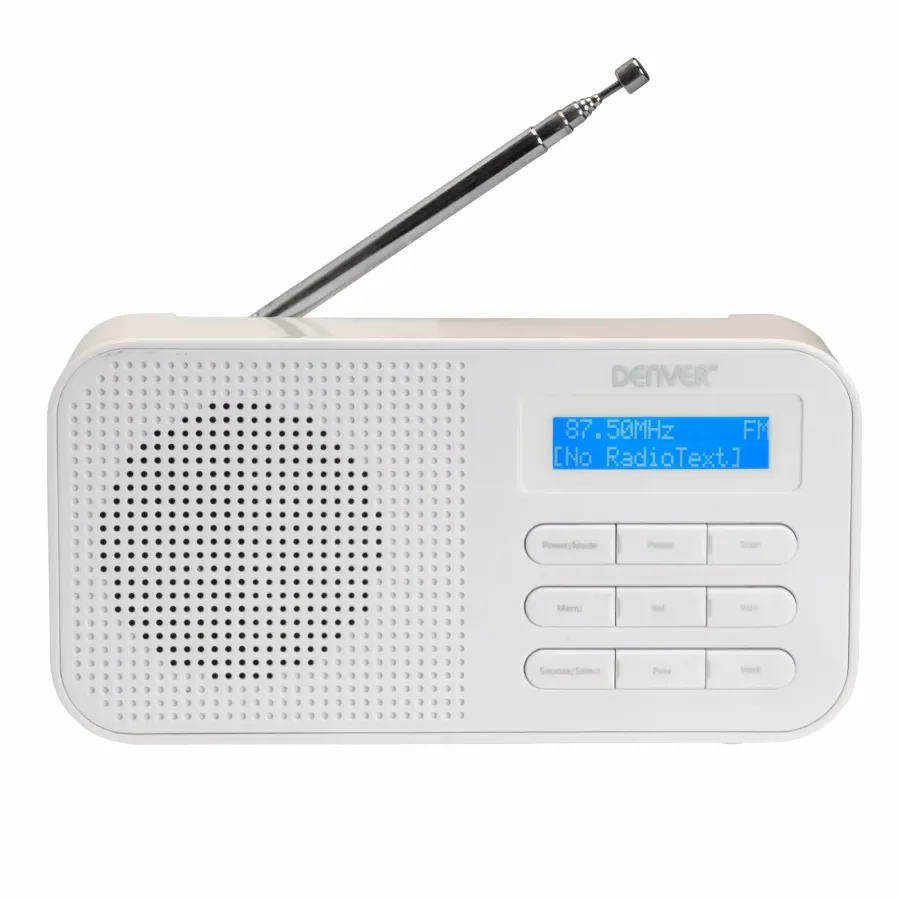 Radio Compact Denver DAB-42 FM și DAB Alimentare Rețea sau Baterii Alb