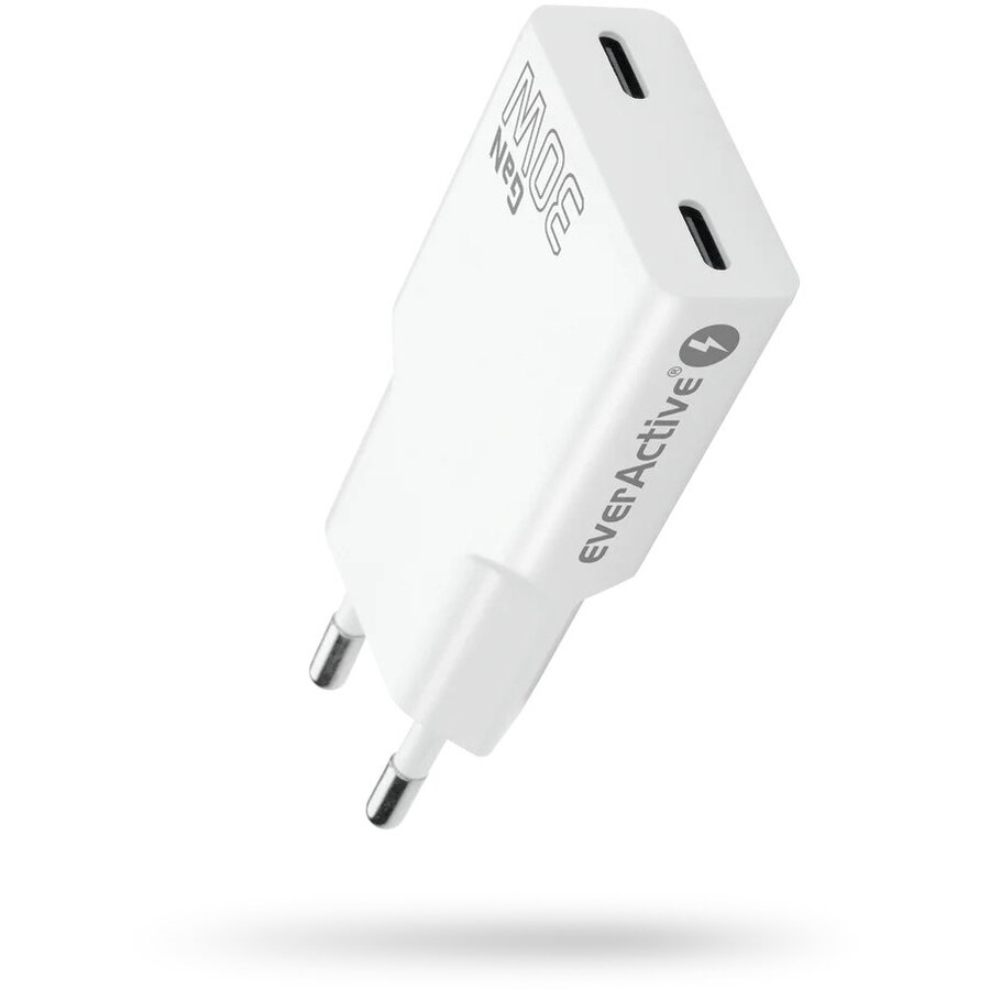 Incarcator 2 x USB-C Quick Charge 4+ 30W SUPER SLIM Alb
