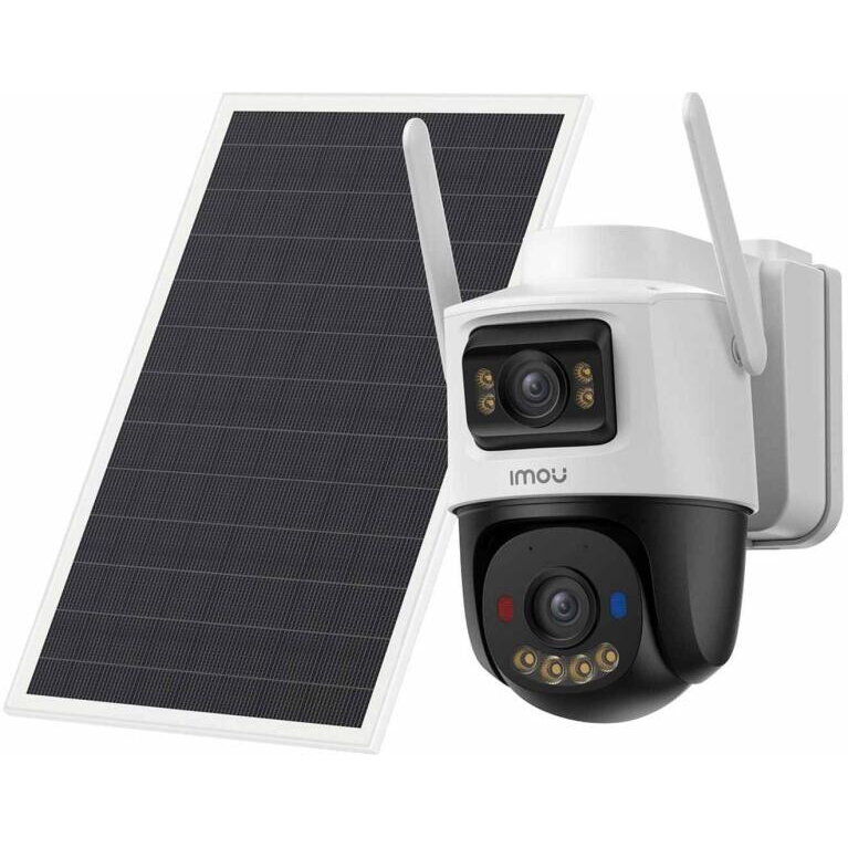 Camera IP de Supraveghere pentru Exterior AOV Dual 5MP+5MP Conectivitate Wi-Fi 2.4GHz + 4G LTE si Panou Solar 8W Alb/Negru
