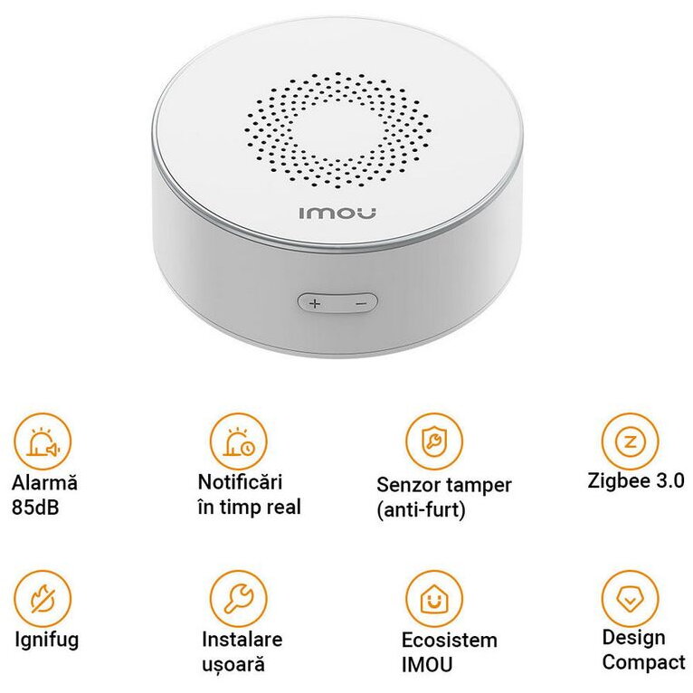 Sirena Alarma Wireless IMOU ZR1 85dB Zigbee Alb — imaginea 4