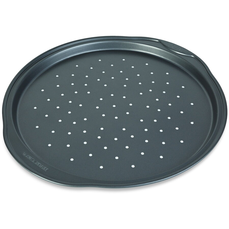 Tava Pizza 41.3 x 38.8 x 2.1 cm Forma Rotunda Metalica pentru Coacere Uniforma si Blat Crocant