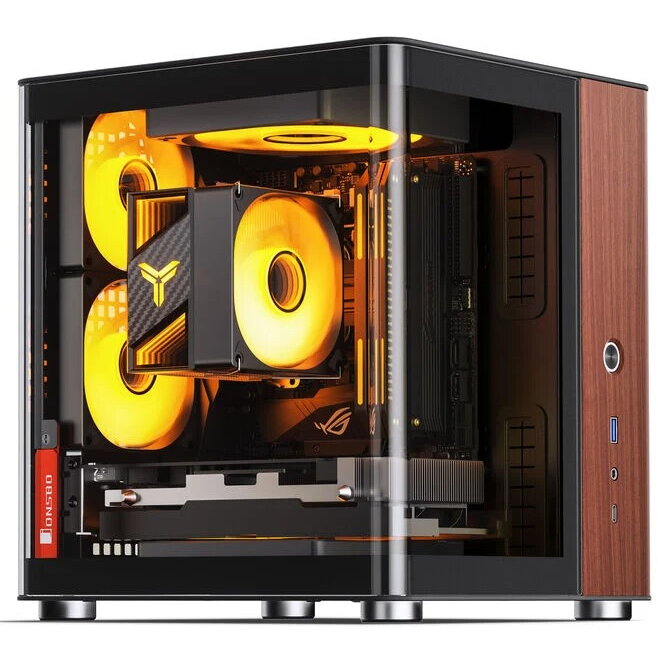 Carcasa Jonsbo TK-0 Mini-Tower Mini-ITX Tempered Glass Negru — imaginea 2