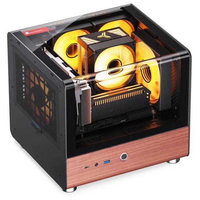 Carcasa Jonsbo TK-0 Mini-Tower Mini-ITX Tempered Glass Negru — imaginea 3