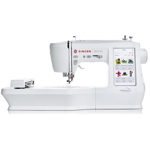 Masina de Cusut si Brodat SE 9185 WiFi 250 Programe de Cusaturi Ecran Color Tactil 7Inch Alb