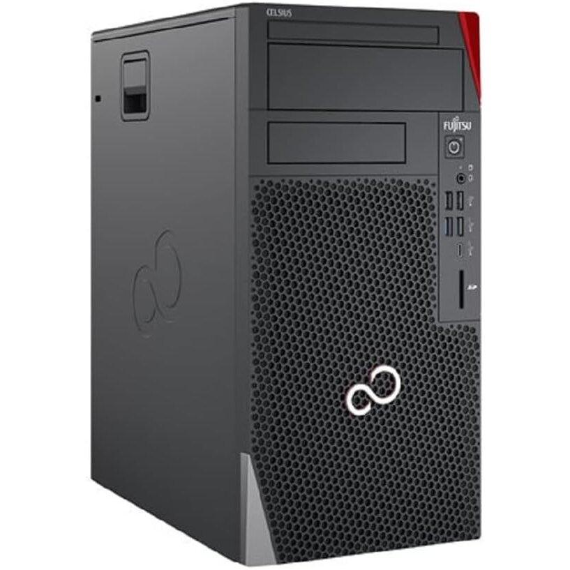Sistem desktop Refurbished Fujitsu Celsius W5010 Intel Core i7-10700 16GB 256GB SSD Quadro P620 Windows 11 Pro Black