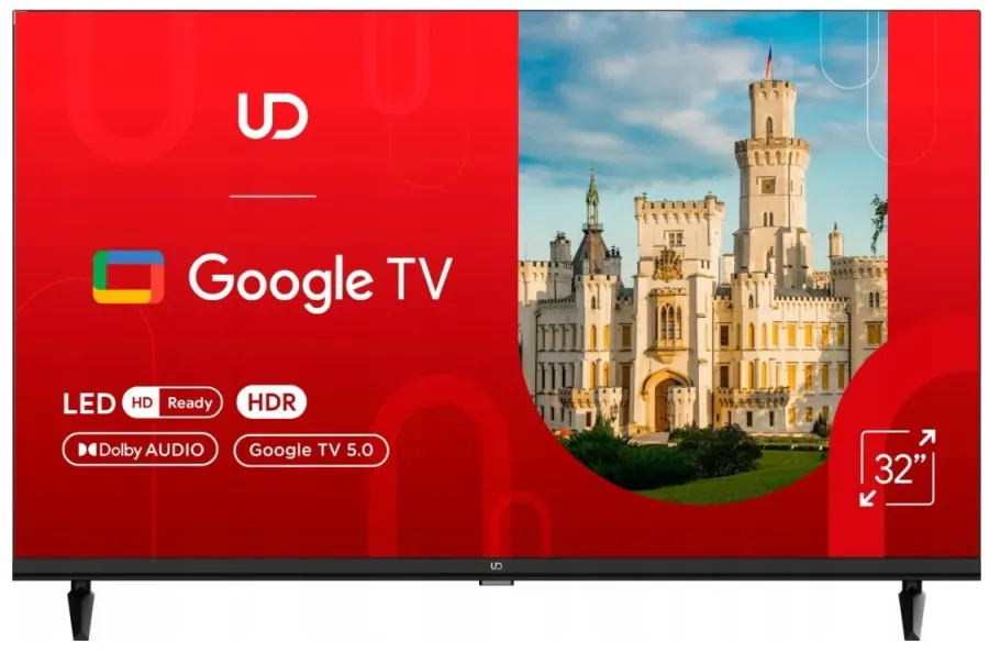 Televizor LED Smart UD 32GHC5210S 32Inch / 80CM HD Ready GoogleTV 60Hz Wi-Fi Negru