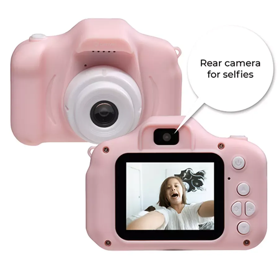 Aparat Foto Digital pentru Copii Denver KCA-1340RO Display LCD 2Inch Obiectiv Selfie Jocuri Roz