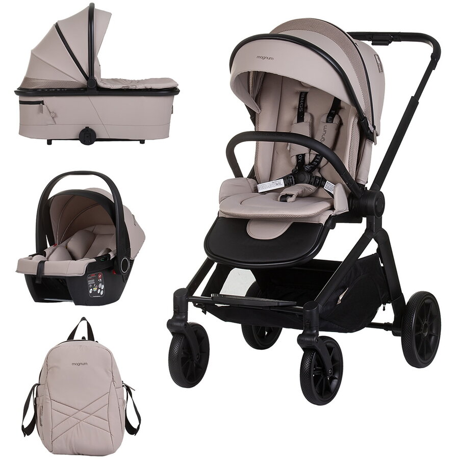 Carucior Magnum 3 in 1 de la Nastere pana la 22KG Tiramisu